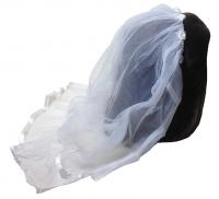 Bachelorette Party White Lace Veil w Rose - Discount LGBT